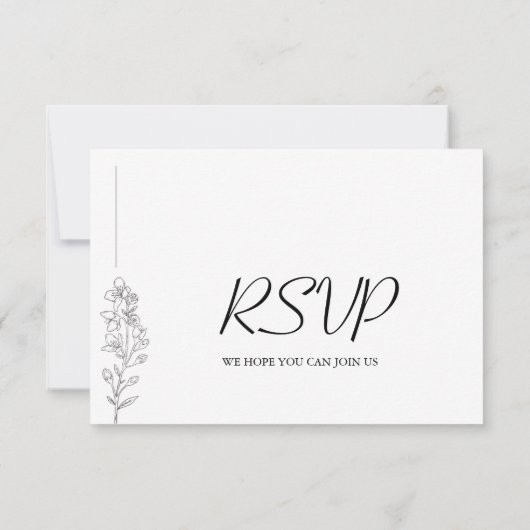 Minimalist Larkspur Wedding RSVP Card (裏面)
