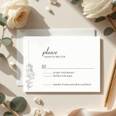 Minimalist Larkspur Wedding RSVP Card