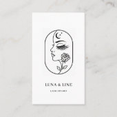 Minimalist Lash Artist Business Card with QR Code  名刺 (正面)