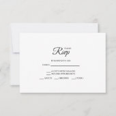 Minimalist Laurel Monogram Wedding RSVP Cards (正面)