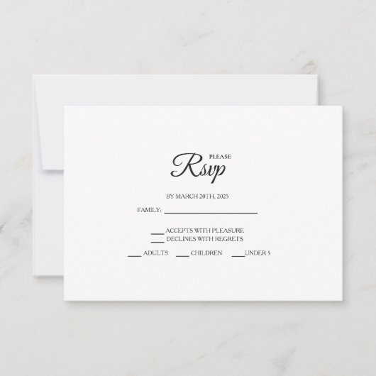 Minimalist Laurel Monogram Wedding RSVP Cards (正面)
