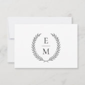 Minimalist Laurel Monogram Wedding RSVP Cards (裏面)