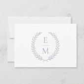 Minimalist Laurel Monogram Wedding RSVP Cards (裏面)