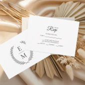 Minimalist Laurel Monogram Wedding RSVP Cards