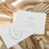 Minimalist Laurel Monogram Wedding RSVP Cards