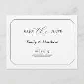 Minimalist Laurel Monogram Wedding Save The Date 案内ポストカード (正面)