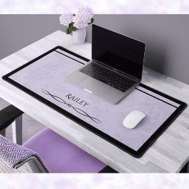 Minimalist Lavender Black Monogrammed Co-worker デスクマット