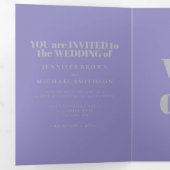 Minimalist Lavender Silver Formal Wedding 三つ折りカード (内部最初)
