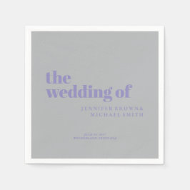 Minimalist Lavender Silver Simple Swash Wedding スタンダードカクテルナプキン