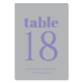 Minimalist Lavender Silver Simple Wedding Seating テーブルナンバー (裏面)