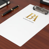 Minimalist Law Firm Monogram Clipboard クリップボード