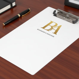 Minimalist Law Firm Monogram Clipboard クリップボード