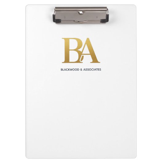 Minimalist Law Firm Monogram Clipboard クリップボード (正面)