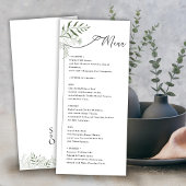 Minimalist Leafy Nature Botanical Menu 