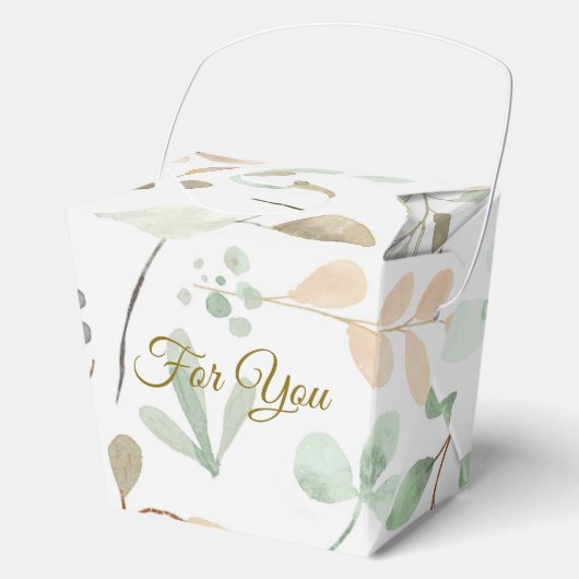 Minimalist Leaves Pattern Favor Box フェイバーボックス (正面)