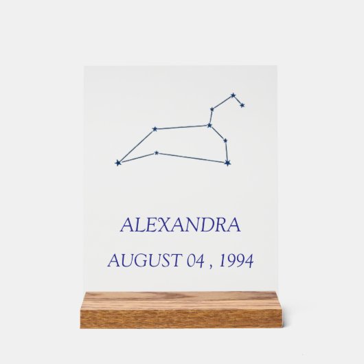 Minimalist Leo Constellation Acrylic Sign - Person アクリルサイン (正面)