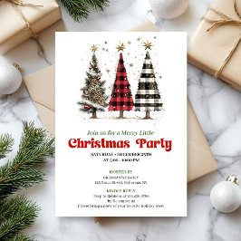 Minimalist leopard Christmas tree digital invites 招待状