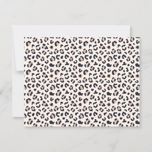 Minimalist Leopard Print Border Note Card 招待状 (裏面)