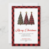 Minimalist Leopard Print Christmas Tree Holiday シーズンカード (正面)