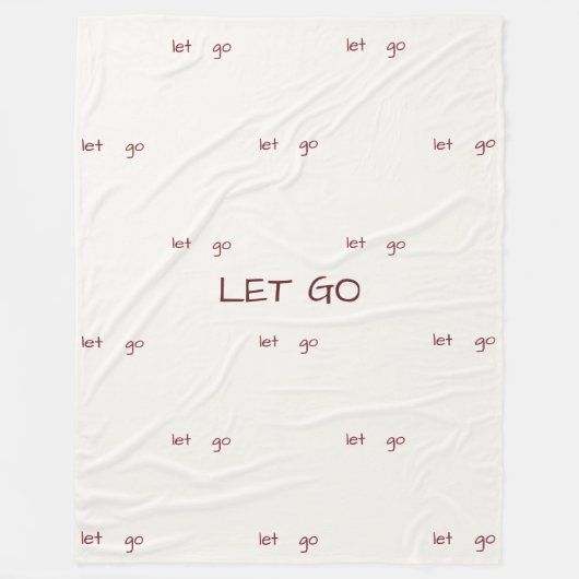 Minimalist "Let Go" Affirmation Pattern フリースブランケット (正面)