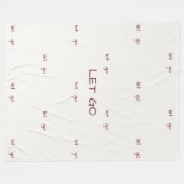 Minimalist "Let Go" Affirmation Pattern フリースブランケット (正面(横))