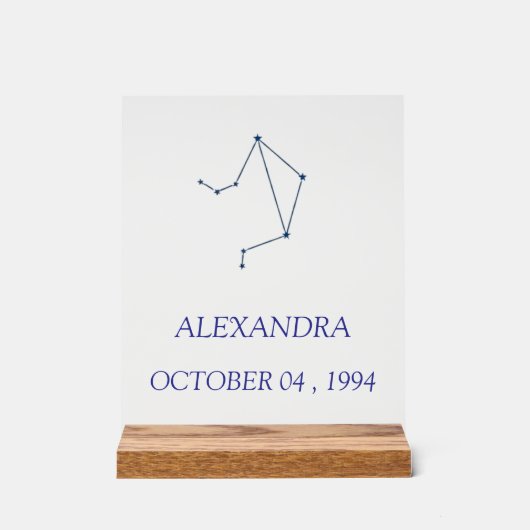 Minimalist Libra Constellation Acrylic Sign - Pers アクリルサイン (正面)
