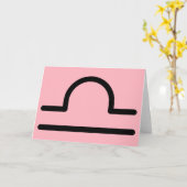 Minimalist Libra Zodiac Horoscope Birthday Gift カード (黄色い花)