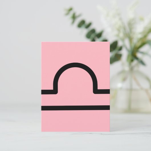 Minimalist Libra Zodiac Horoscope Birthday Gift ポストカード (スタンド正面)
