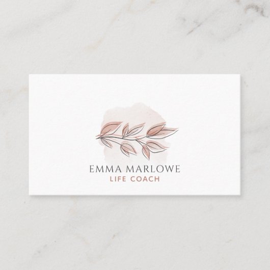 Minimalist Life Coach Botanical Appointment 名刺 (正面)