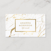 Minimalist Life Coach Gold Marble White 名刺 (正面)