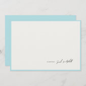 Minimalist Light Blue Border Personalized Script ノートカード (正面/裏面)