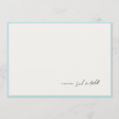 Minimalist Light Blue Border Personalized Script ノートカード (正面)