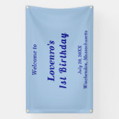 Minimalist Light Blue Kids Birthday Banner 横断幕 (縦)