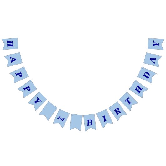 Minimalist Light Blue Kids Birthday Bunting Banner バンティングフラッグ (全)