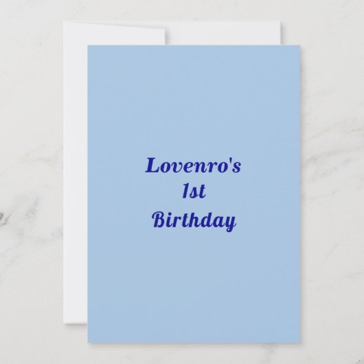 Minimalist Light Blue Kids Birthday Invitation 招待状 (裏面)