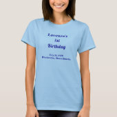 Minimalist Light Blue Kids Birthday Mom T-Shirt Tシャツ (正面)
