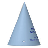 Minimalist Light Blue Kids Birthday Party Hats パーティーハット (左)