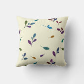 Minimalist Light Botanical Leaf Pattern Beige クッション (裏面)