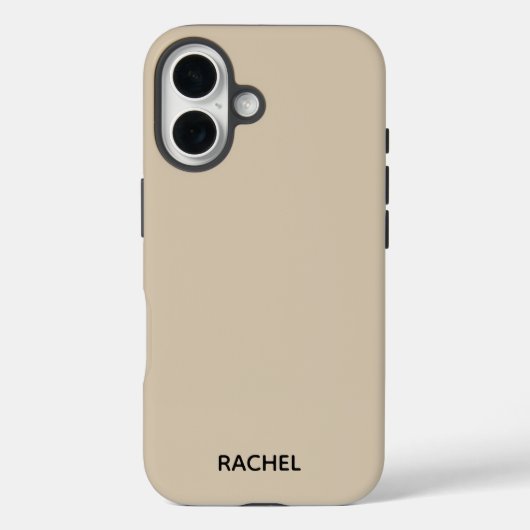 Minimalist Light Brown Personalized Name Case-Mate iPhoneケース (裏面)