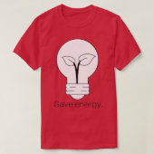 Minimalist Light Bulb and Plant Save Energy Tシャツ (デザイン正面)