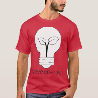 Minimalist Light Bulb and Plant Save Energy Tシャツ