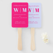 Minimalist Lilac Pink Simple Drink Wedding celeb ハンドファン (正面&裏面)