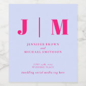 Minimalist Lilac Pink Simple Drink Wedding day ワインラベル (シングルラベル)