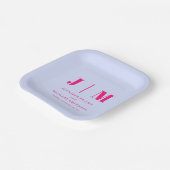 Minimalist Lilac Pink Simple Eating Wedding ペーパープレート (傾斜あり)