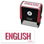 Minimalist Lilac Vertical Text School Subject セルフインキングスタンプ (インサイチュ)