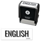 Minimalist Lilac Vertical Text School Subject セルフインキングスタンプ (インサイチュ)