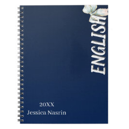 Minimalist Lilac Vertical Text School Subject ノートブック