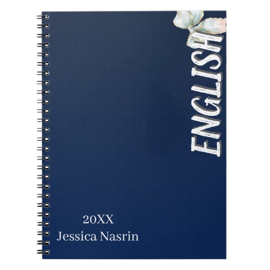 Minimalist Lilac Vertical Text School Subject ノートブック (正面)