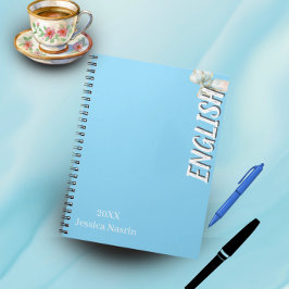 Minimalist Lilac Vertical Text School Subject ノートブック