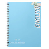 Minimalist Lilac Vertical Text School Subject ノートブック (正面)